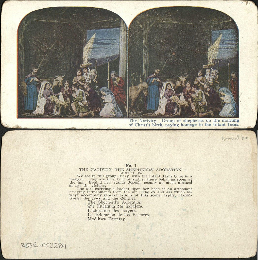 The Nativity. Group of shepherds on the morning of Christ’s birth, paying homage to the Infant Jesus.